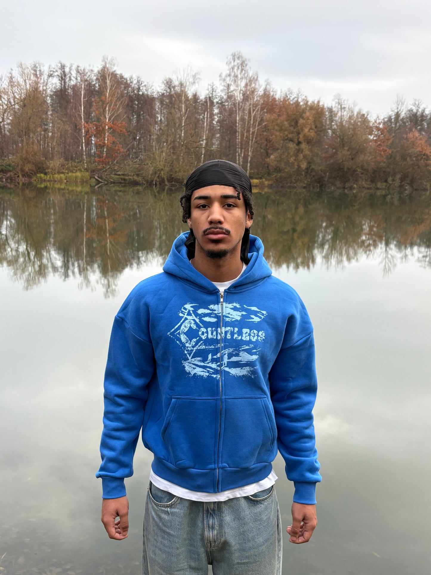 Oversized Zipper Blue