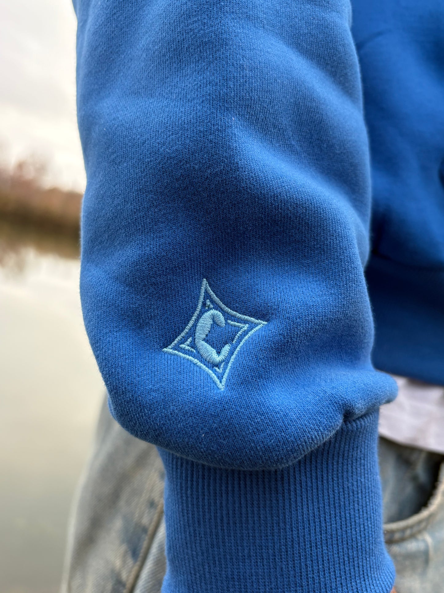 Oversized Zipper Blue